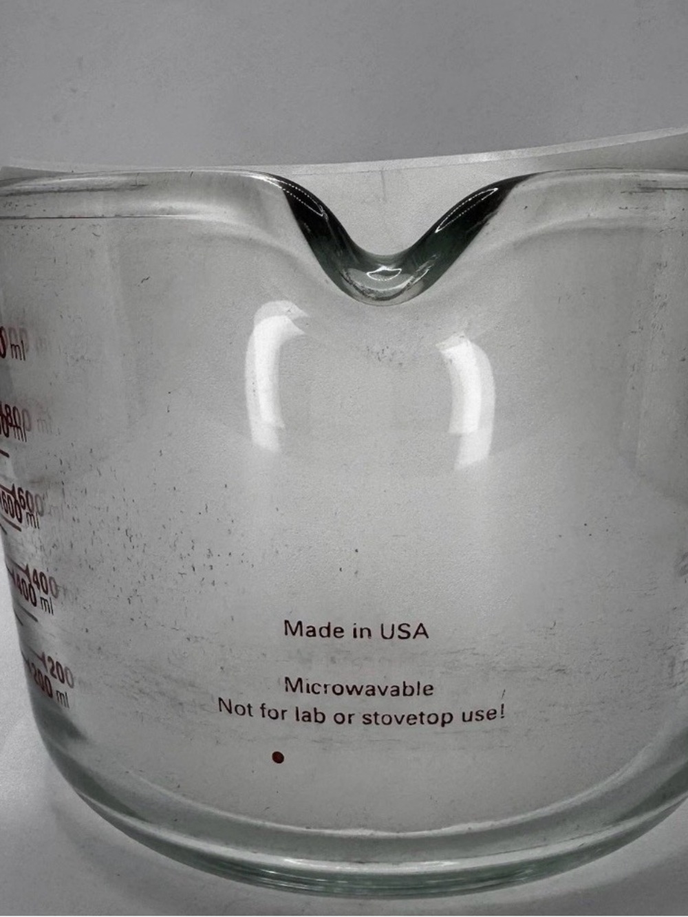 Vintage Pyrex Clear Glass Bowl with Red Measurement Markings - Picture 4 of 6
